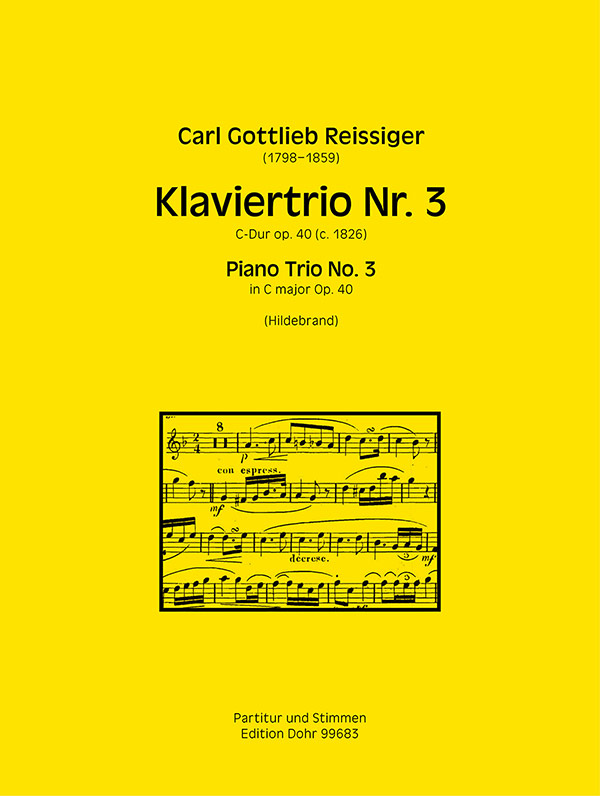 Trio C-Dur Nr.3 op.40  für Violine, Violoncello und Klavier  Partitur und Stimmen