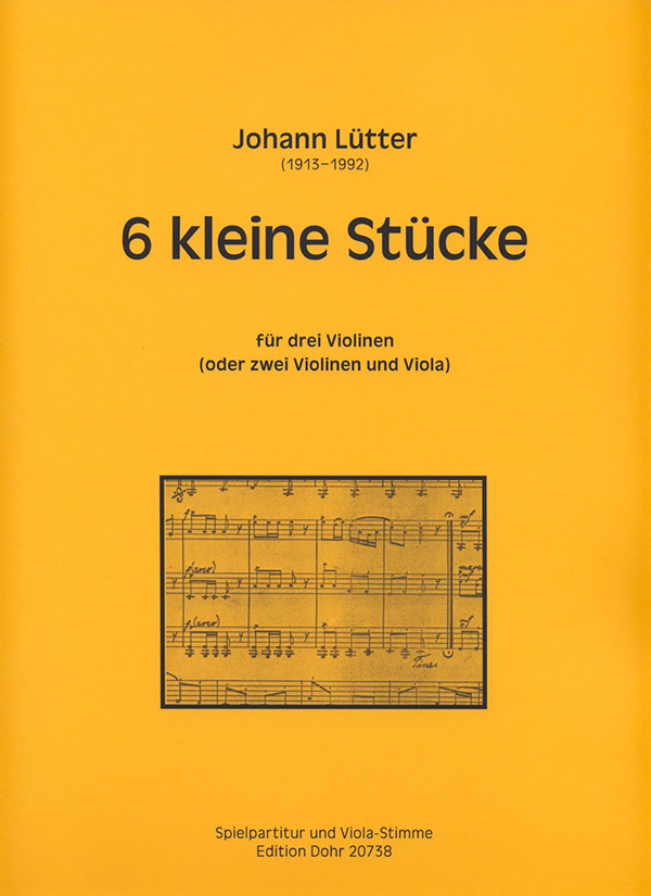 6 kleine Stücke für 3 Violinen (2 Violinen&nbsp;&nbsp;und Viola)&nbsp;&nbsp;Spielpartitur und Violastimme
