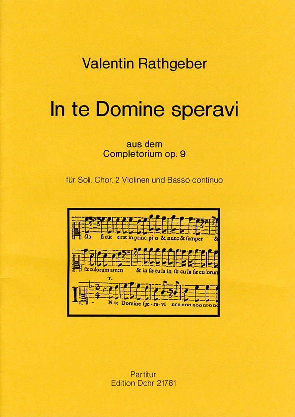 In te Domine speravi -aus dem Completorium op. 9  Chor, Streicher, Basso continuo  Partitur