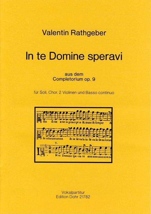 In te Domine speravi -aus dem Completorium op. 9  Chor  Chorpartitur