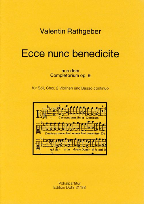 Ecce nunc benedicte -aus dem Completorium op. 9-  Gemischter Chor (4-st.)  Chorpartitur