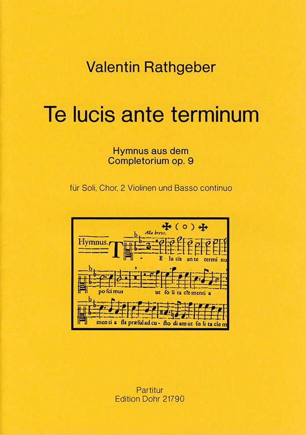 Te lucis ante terminum op.9  für Soli, gem Chor, Streicher und Bc  Partitur