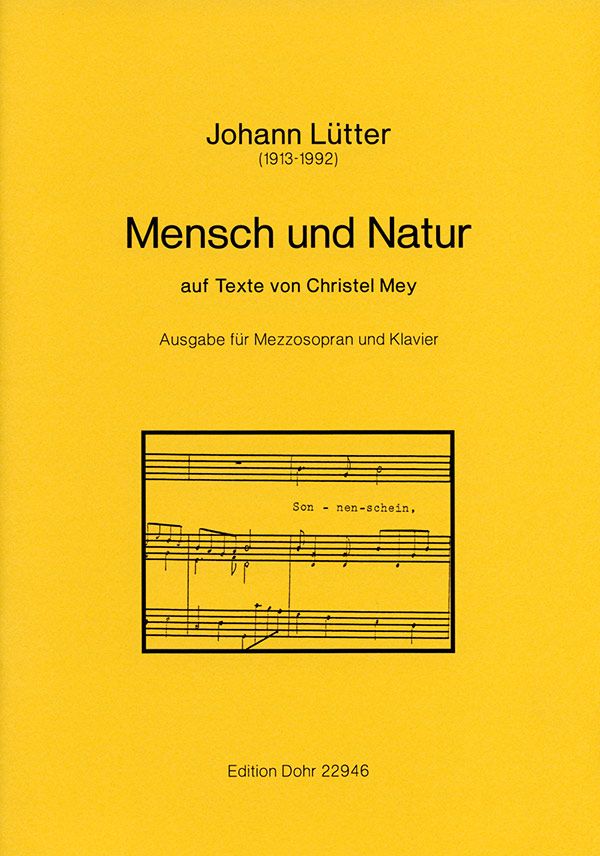 Mensch und Natur für Mezzosopran&nbsp;&nbsp;und Klavier&nbsp;&nbsp;