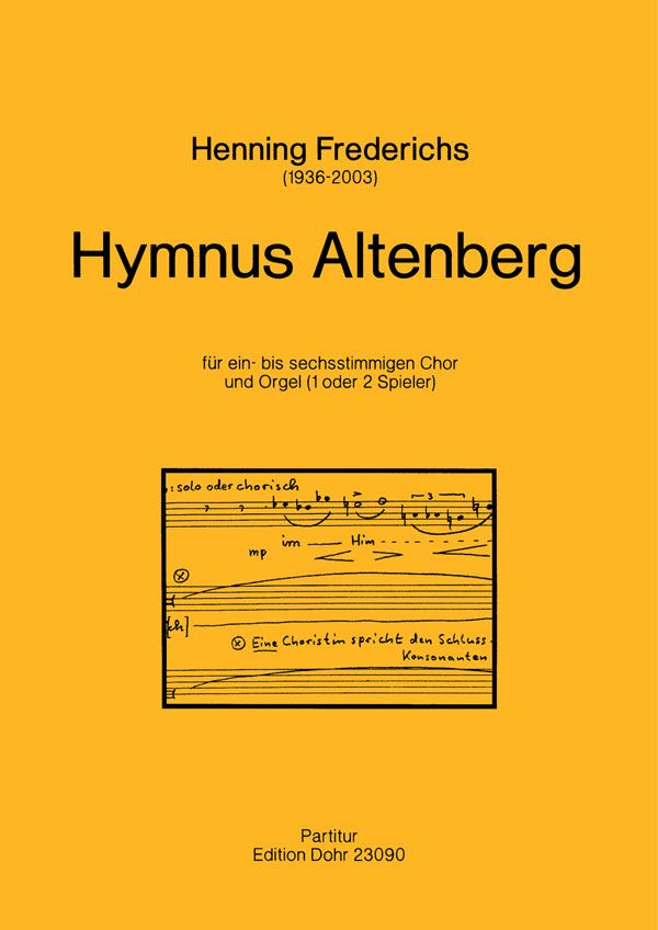 Hymnus Altenberg für gem Chor  und orgel (1 ode 2 Spieler)  Partitur