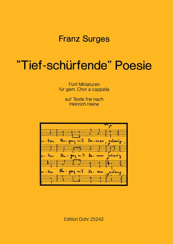 Tief-schürfende Poesie für  gem Chor a cappella  Partitur