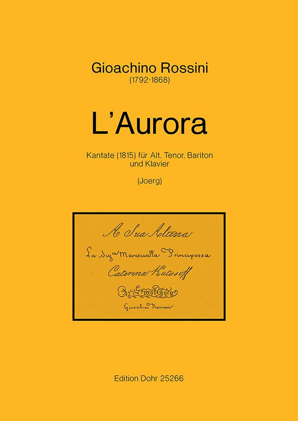 L'Aurora für Alt, Tenor, Bariton und Klavier