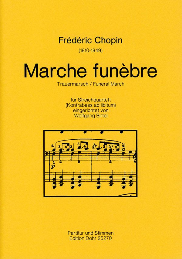 Marche funèbre op.35 für Streichquartett,  Kontrabass ad lib  Partitur und Stimmen