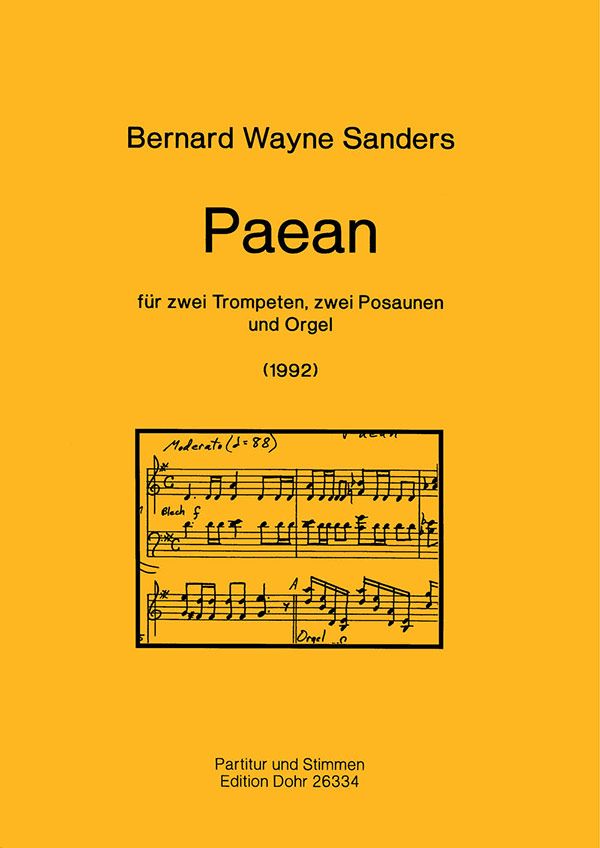Paean für 2 Trompeten, 2 Posaunen&nbsp;&nbsp;und Orgel&nbsp;&nbsp;Partitur und Stimmen