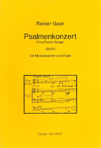 Psalmenkonzert für Mezzosopran&nbsp;&nbsp;und Orgel&nbsp;&nbsp;