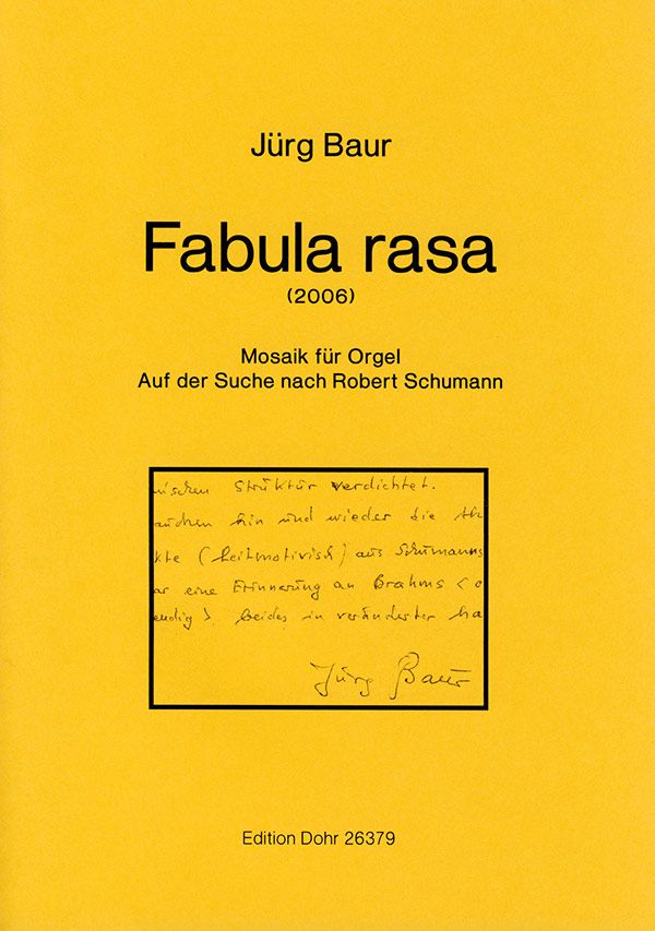 Fabula rasa Mosaik für Orgel  Auf der Suche nach Robert Schumann  