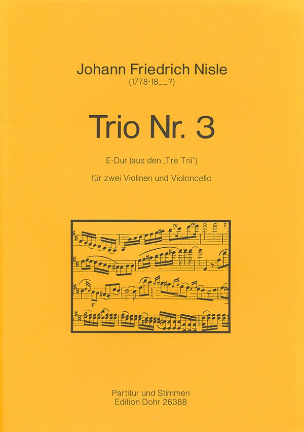 Trio E-Dur Nr.3 für  Violinen  und Violoncello  Partitur undStimmen