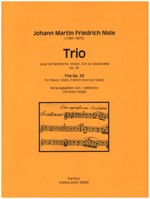 Trio op.20  für Violine, Horn (Violoncello) und Klavier  Partitur