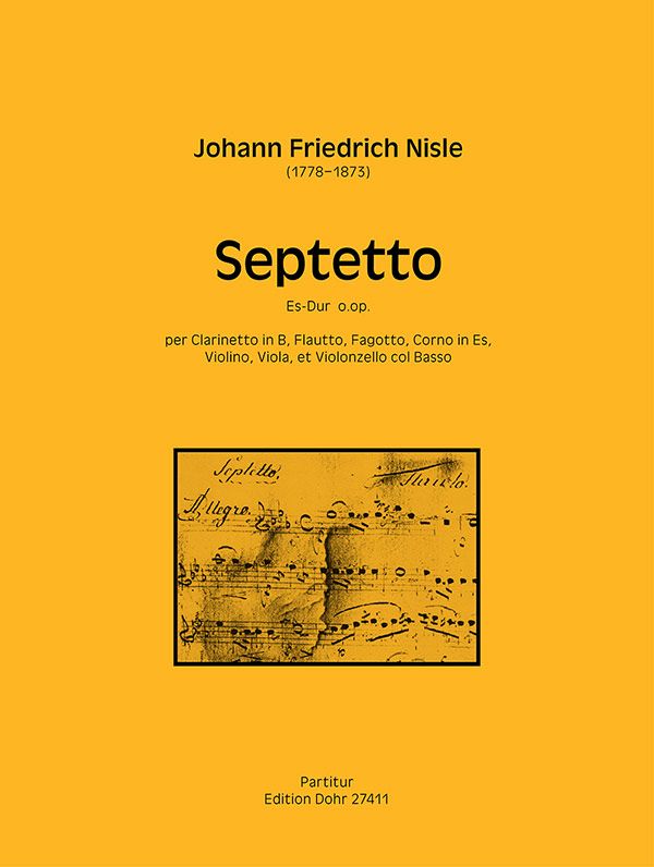 Septett Es-Dur für Flöte, Klarinette, Fagott, Horn, Violine, Viola,  Violoncello und Kontrabass  Partitur