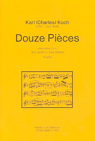 12 pièces  für 2 Hörner  Partitur und Stimmen