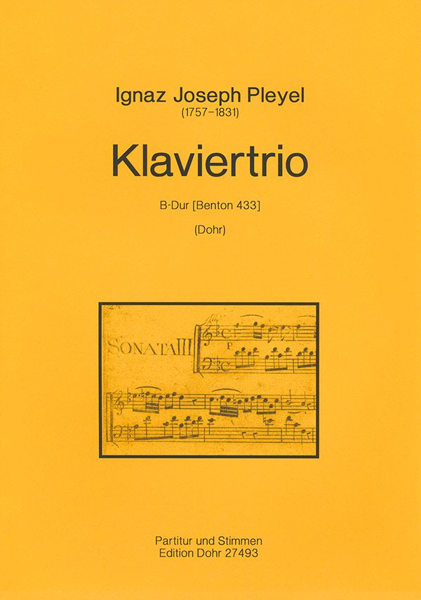 Trio B-Dur Benton433 für Flöte (Violine),&nbsp;&nbsp;Violoncello und Klavier&nbsp;&nbsp;Stimmen