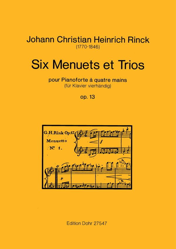 6 Menuets et Trios op.13  pour piano à 4 mains  