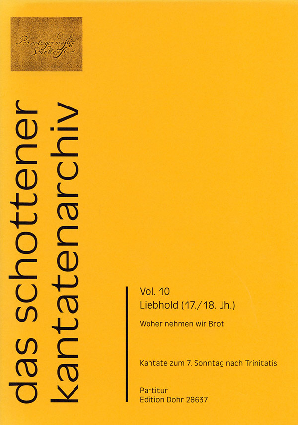 Woher nehmen wir Brot für Soli,&nbsp;&nbsp;gem Chor, 2 Violinen, Viola und Bc&nbsp;&nbsp;Partitur