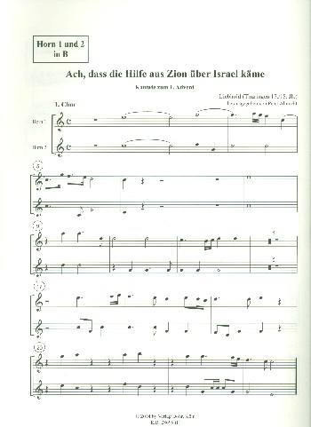 Ach dass die Hilfe aus Zion über Israel käme&nbsp;&nbsp;für Soli, gem Chor und Instrumente&nbsp;&nbsp;Stimmensatz