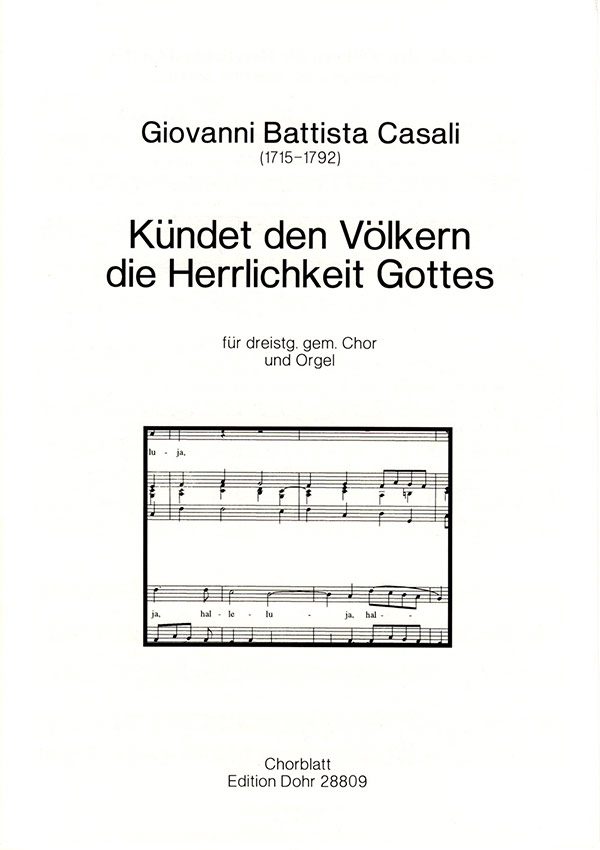 Kündet den Völkern die Herrlichkeit Gottes&nbsp;&nbsp;Gemischter Chor (3-st.), Orgel&nbsp;&nbsp;Chorpartitur