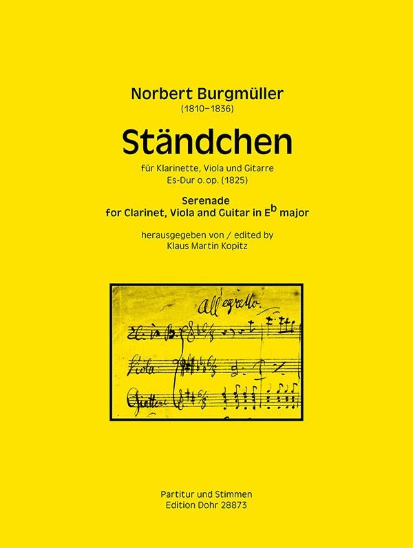 Ständchen Es-Dur o.op. für Klarinette,  Viola und Gitarre  Partitur und Stimmen