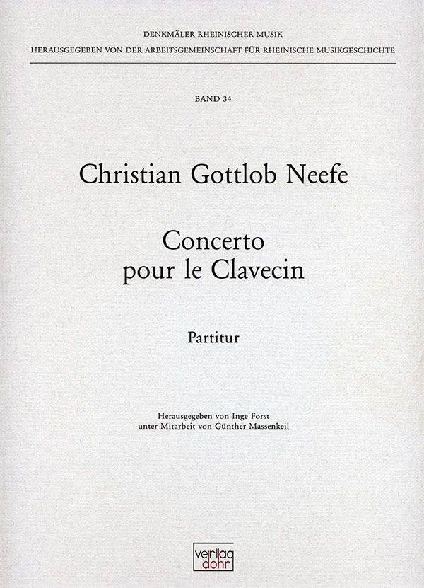 Concerto pour le clavecin  für Cembalo und Orchester  Partitur