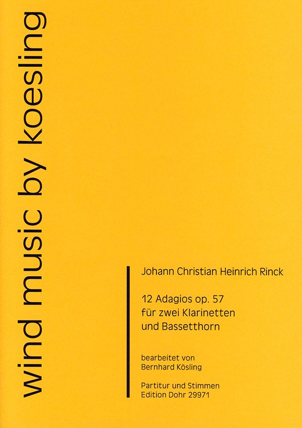 12 Adagios op.57 für 2 Klarinetten und  Bassetthorn  Partitur und Stimmen