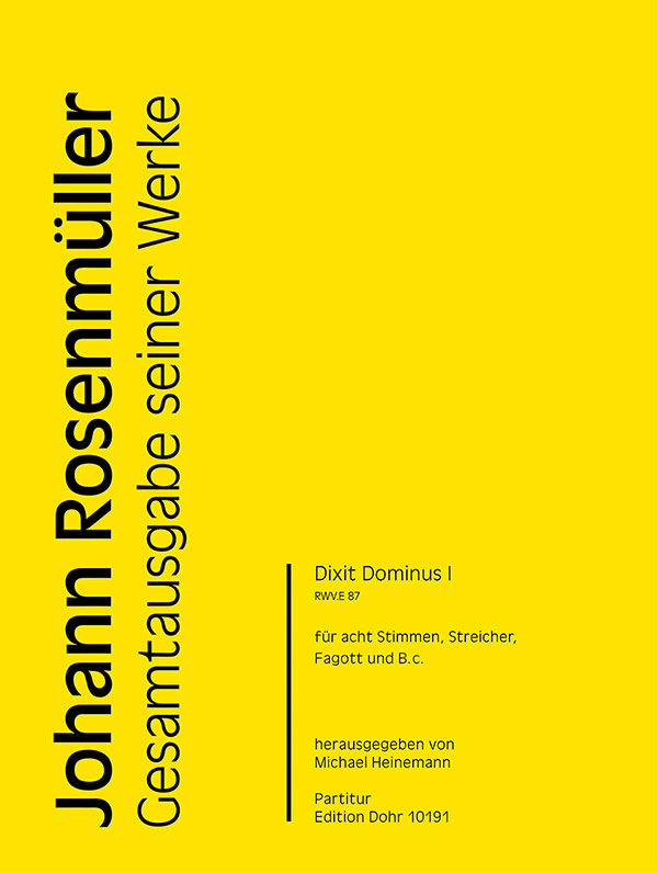 Dixit Dominus Nr.1 RWV.E87&nbsp;&nbsp;für 8 Stimmen (gem Chor), Streicher, Fagott und Bc&nbsp;&nbsp;Partitur