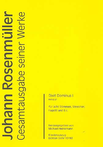 Dixit Dominus Nr.1 RWV.E87&nbsp;&nbsp;für 8 Stimmen (gem Chor), Streicher, Fagott und Bc&nbsp;&nbsp;Klavierauszug