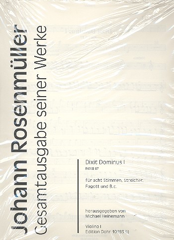 Dixit Dominus Nr.1 RWV.E87&nbsp;&nbsp;für 8 Stimmen (gem Chor), Streicher, Fagott und Bc&nbsp;&nbsp;Stimmensatz (Streicher 3-3-2-2-2)
