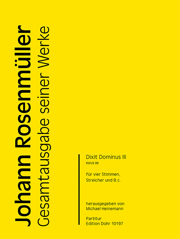 Dixit Dominus Nr.3 RWV.E89&nbsp;&nbsp;für 4 Stimmen (gem Chor), Streicher und Bc&nbsp;&nbsp;Partitur