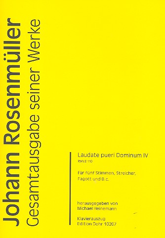 Laudate pueri Dominum Nr.4 RWV.E110&nbsp;&nbsp;für 5 Stimmen (gem Chor), Streicher, Fagott und Bc&nbsp;&nbsp;Klavierauszug