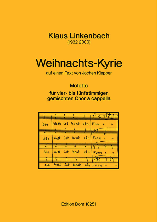 Weihnachts-Kyrie&nbsp;&nbsp;für gemischten Chor a cappella&nbsp;&nbsp;Partitur
