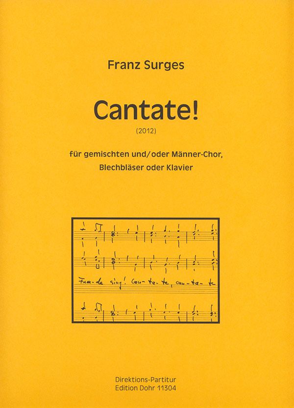 Cantate für gem Chor, Blechbläser und Klavier  (Männerchor ad lib)  Partitur