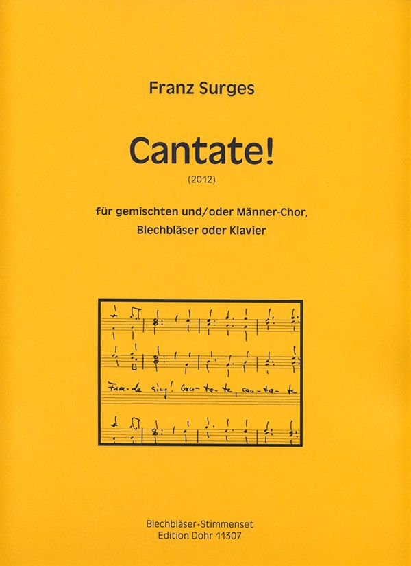 Cantate für gem Chor, Blechbläser und Klavier  (Männerchor ad lib)  Blechbläser