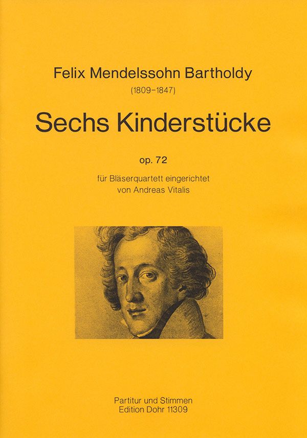 6 Kinderstücke op.72 für Flöte,&nbsp;&nbsp;Klarinette, Horn und Fagott&nbsp;&nbsp;Partitur und Stimmen