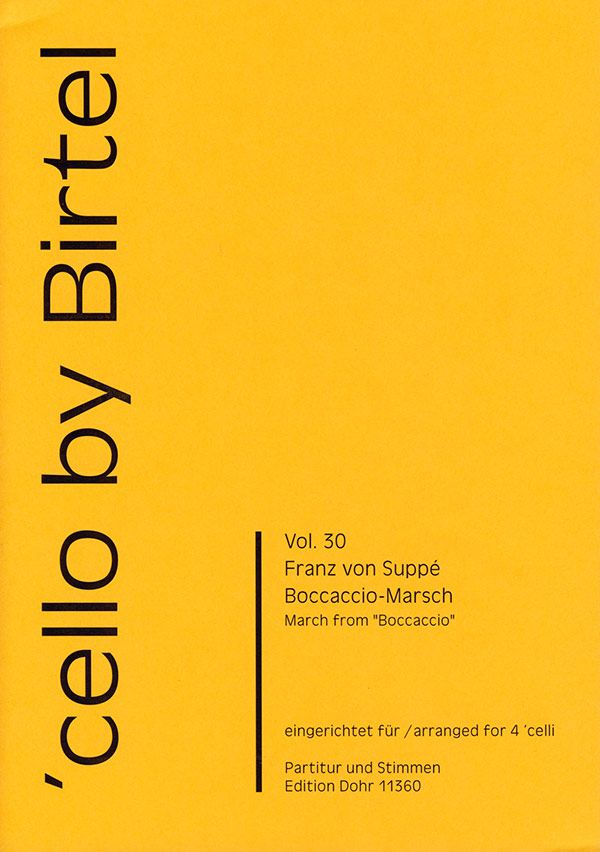 Boccaccio Marsch für 4 Violoncello  Partitur und Stimmen  