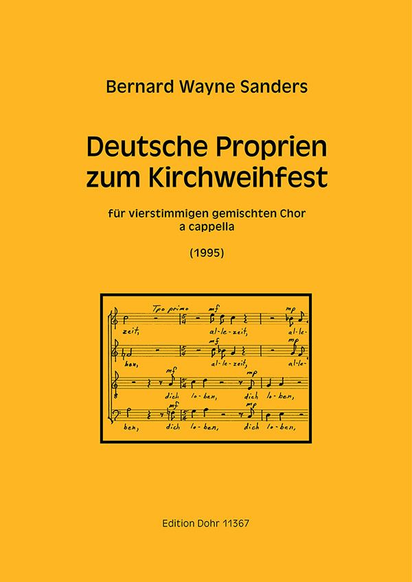 Deutsche Proprien zum Kirchweihfest&nbsp;&nbsp;für gem Chor a cappella&nbsp;&nbsp;Partitur