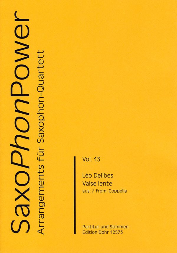 Valse lente aus Coppélia für 4 Saxophone  (SATBar)  Partitur und Stimmen