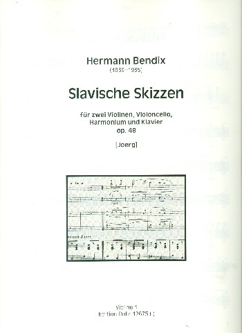 Slavische Skizzen op.48&nbsp;&nbsp;für 2 Violinen, Violoncello, Harmonium und Klavier&nbsp;&nbsp;Stimmensatz