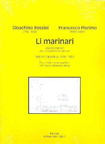 Li marinari&nbsp;&nbsp;für gem Chor, Streicher und Klavier zu 4 Händen&nbsp;&nbsp;Partitur