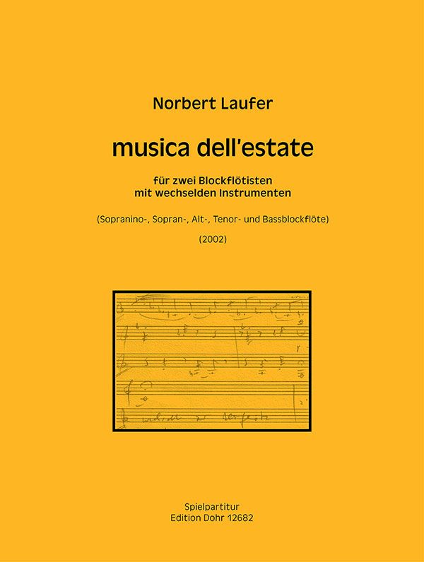 Musica dell'estate  für 2 Blockflötisten (wechselnde Instrumente SoSATB)  Spielpartitur
