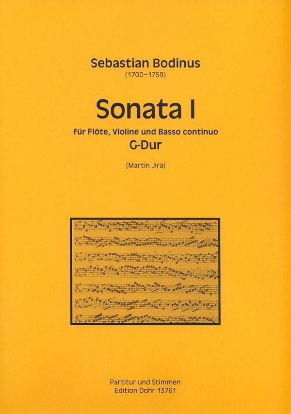 Sonate G-Dur Nr.1 für Flöte, Violine  und Bc  Partitur und Stimmen (Bc ausgesetzt)
