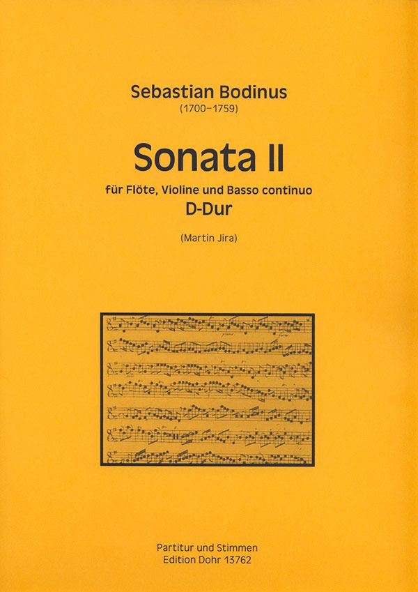 Sonate D-Dur Nr.2 für Flöte, Violine  und Bc  Partitur und Stimmen (Bc ausgesetzt)