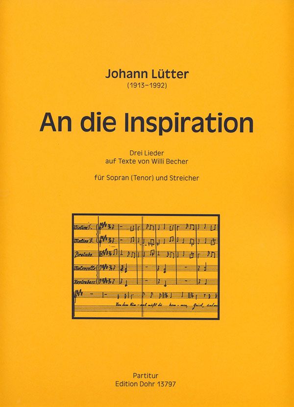 An die Inspiration für Sopran (Tenor)&nbsp;&nbsp;und Streicher&nbsp;&nbsp;Partitur