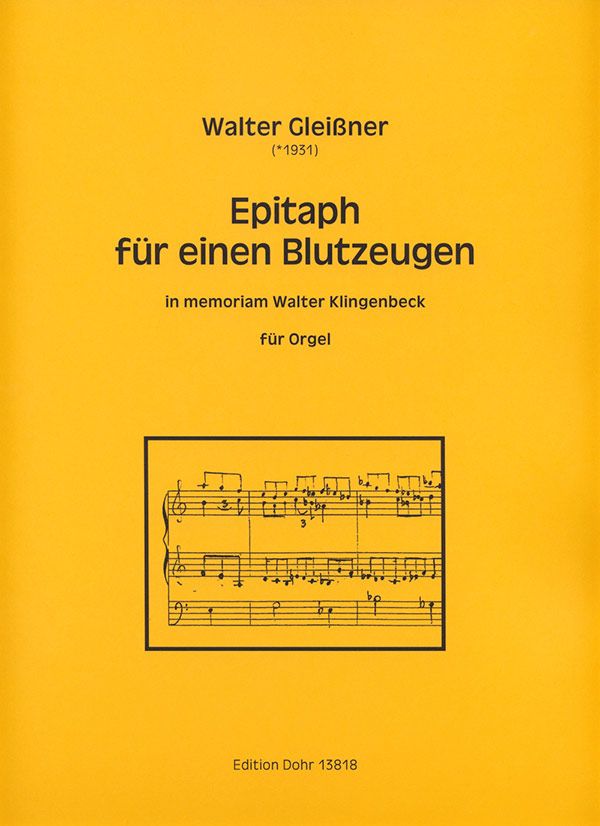Epitaph für einen Blutzeugen  für Orgel  