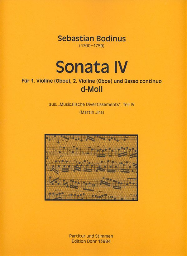 Sonate d-Moll Nr.4 für 2 Violinen (Oboen)  und Bc  Partitur und Stimmen (Bc ausgesetzt)