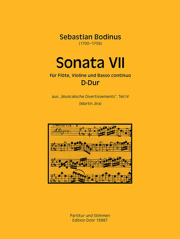 Sonate D-Dur Nr.7  für Flöte, Violine und Bc  Partitur und Stimmen