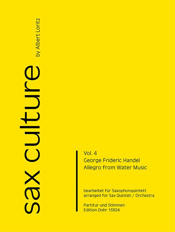 Allegro aus Wassermusik  für 5 Saxophone (Ensemble) (SAATBar)  Partitur und Stimmen