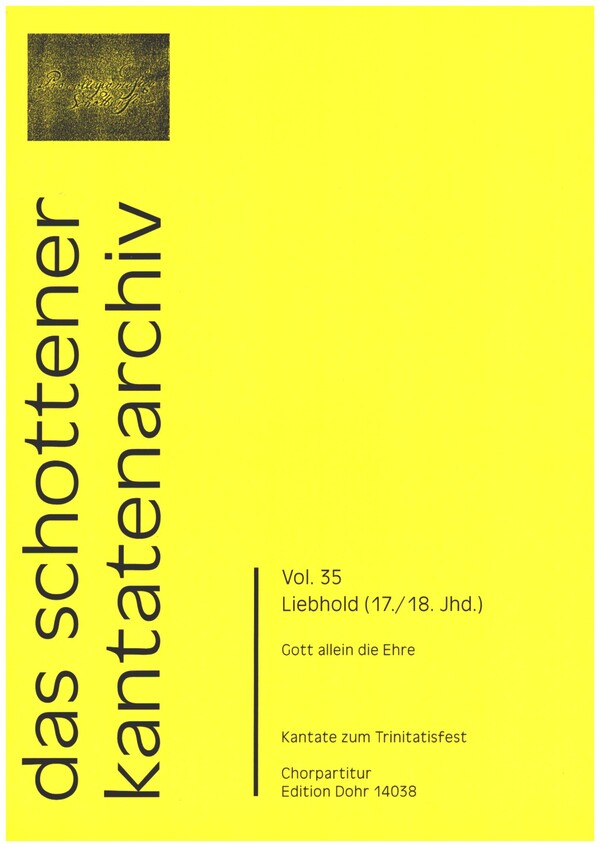 Gott allein die Ehre&nbsp;&nbsp;für Soli, gem Chor, 2 Hörner, 2 Violinen, Viola und Generalbass&nbsp;&nbsp;Chorpartitur