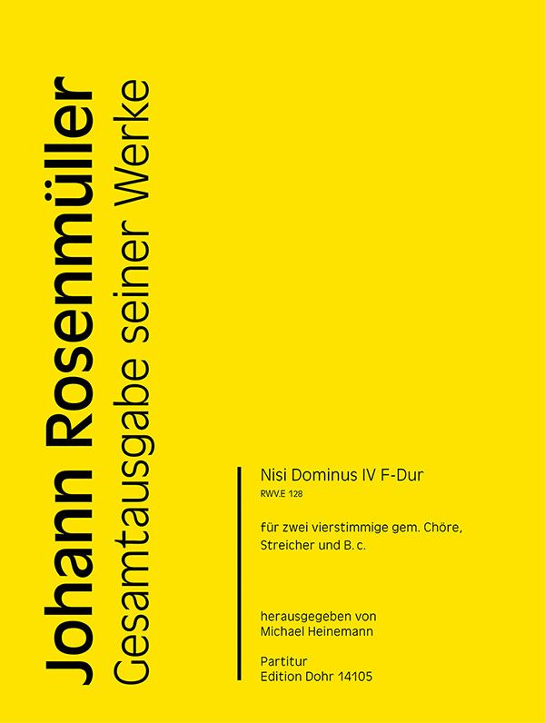 Nisi Dominus F-Dur Nr.4 RWV.E128&nbsp;&nbsp;für 2 gem Chöre, Streicher und Bc&nbsp;&nbsp;Partitur